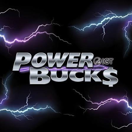 PowerBucks logo surrounded by dramatic purple and white lightning